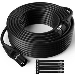 lot 5742 image: XLR Microphone Cable 250 Feet, 3 Pin Shielded Balanced Male to Female Mic Cord, Zinc Alloy Shells, OFC, Heavy-Duty Patch Cable for Amplifier, Speaker, Mixer with 5 Cable Ties