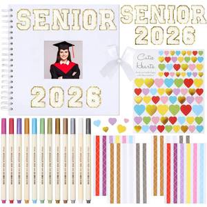 lot 5757 image: Capoda 2026 Graduation Guest Book with Photo Senior 2026 Scrapbook DIY Photo Album Accessories 10 Inches Sign-in Book Included Pens Sticker Paper Scrapbooking Gift for College Graduation Party(Pink)