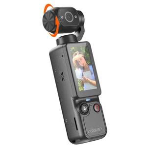 lot 5759 image: CGXUED Vlogging Camera with 180° Rotating Lens, Pocket Camera with Audio &amp Video Recording,7-Hour Battery, Handheld POV Cameras with 32GB, Easy One-Button Recording for Travel,Daily Life (Dark Gray)