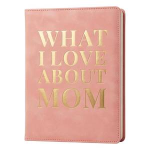 lot 5766 image: What I Love About Mom Leather Book A Fill-In-The-Blank Keepsake Journal Gift for Mom Birthday Mothers Day Christmas