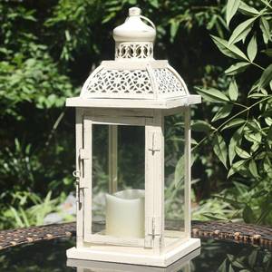 lot 5776 image: DECORKEY Lantern Decorative Indoor&Outdoor, 14.4 Large Metal Candle Lanterns, Vintage Hanging Candle Holders Farmhouse Shelf Wedding Front Porch Patio Decor, Christmas Halloween Decorations for Home