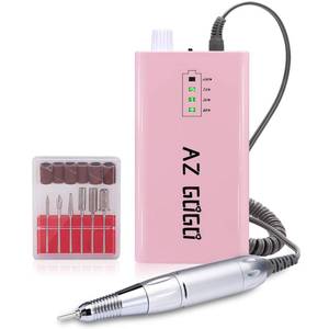 lot 5777 image: 30000RPM Portable Nail Drill Machine, AZ GOGO Professional Rechargeable Electric Efile Nail Drill for Acrylic Nails, ManicurePedicure, Polishing, Cuticle - Salon or Home Use Pink