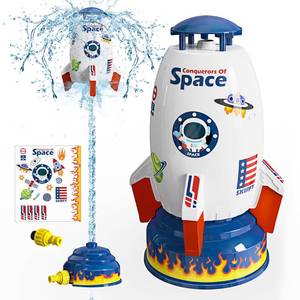 lot 5785 image: Skirfy Sprinkler Rocket Launcher Outdoor Water Toys for Kids, Rocket Design Water Powered Liftoff 9-16ft &amp Spin, Summer Garden Lawn Toys &amp Birthday Gift for Girls Boys Age 3-12 Year Old White