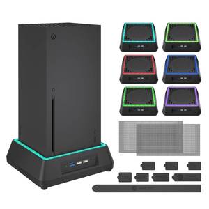 lot 5791 image: Cooling Fan for Xbox Series X Mviioe Xbox Series X Cooling Stand with LED Indicator, Extra Big Turbo Fan, USB 2.0 Ports, Dust Cover Filters (Only Compatible with Xbox X)