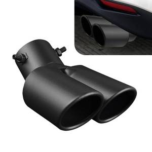 lot 5799 image: winterrock Dual Exhaust Tips, Stainless Steel Car Muffler Exhausts with Bolt, 2.48 Double Outlet Bending Auto Tail Pipe Muffler Tip, Universal Car Exhaust Pipe Modification Accessories (Black)