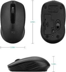 lot 5805 image: Rii Wireless Mouse, 2.4G Portable Computer Mice for PC, Laptop, Windows,Office Included Wireless USB dongle (Black)