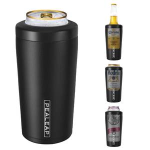 lot 5808 image: 4 in 1 Insulated Slim Can Cooler for 12 OZ Cans and Beer Bottle - Keep 8 Hours Cold, Easy to Hold - Stainless Steel Can Holder, Double Walled Can Insulator for Hard Seltzer and More