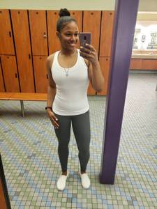 lot 5829 image: Womens Racerback Tank Tops Athletic Base Layer Sleeveless Workout Yoga Undershirt Top White XL