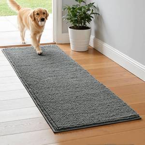 lot 5843 image: SUBRTEX Bathroom Rugs, 24 x 60 Chenille Bath Rug Soft Short Plush Bath Mat Soft Shower Mat Water Absorbent Shower Mat Quick Dry Machine Washable, Gray