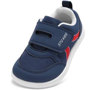 lot 5858 image: Toddler Wide Toe Box Shoes Boys Barefoot Shoes Boy Sneakers Kids Tennis Shoes Preschool Non Slip Lightweight Comfortable First Walking Running Outdoor Activities Navy Toddler Size 8