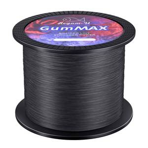 lot 5864 image: GumMAX 8X Stealth Braided Fishing Line 545 Yards  50 LB Abrasion Resistant Superline Zero Stretch & Smaller Diameter Confuse & Catch Big Fish Better in Saltwater & Freshwater (Black)