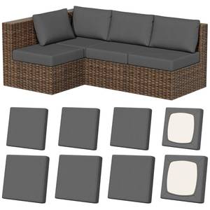 lot 5870 image: Vorshape 8Pcs Stretch Patio Cushion Covers, Outdoor Couch & Sofa Replacement Slipcovers for Patio Furniture Cushion Covers, Washable Reusable Furniture Protector
