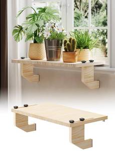 lot 5880 image: NiHome Wooden Window Sill Extender for Plants, No Drill Window Ledge Extender & Plant Shelf, Easy Installation Renter Friendly 21.2 x 11.8 Sill Extender