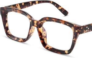 lot 5888 image: IBOANN Oversized Blue Light Glasses for Woman, Funky Fashion Glasses With Preppy Look, Reduce Screen Fatigue Computer Glasses
