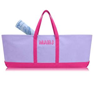 lot 5900 image: Sunnymove Mahjong Bag for Tiles and Racks Empty American Mahjong Tiles Carrying Tote 31.5 x 12 x 4 Inches Canvas Tile Games Accessories Gifts for Card Pushers Rack Mat Carrying, Case Only(Purple)