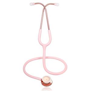 lot 5923 image: Scienlodic Double-Sided Stethoscope with Ear Tips, Professional Stethoscope for Doctor Nurse Clinical Student Use, Customized Gold-Plated High-end - Light Pink
