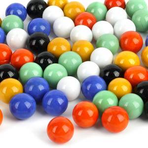 lot 5924 image: POPLAY 60PCS Glass Marbles Set, for Marble Board Game Chinese Checkers Board Game, 58Inch, 6 Colors