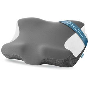 lot 5930 image: Elviros Cervical Neck Pillow for Neck Pain Relief, CPAP Pillow for Side, Back & Stomach Sleepers, Ergonomic Orthopedic Pillow for CPAP Users to Reduce Air Leaks and Mask Pressure, Dark Grey