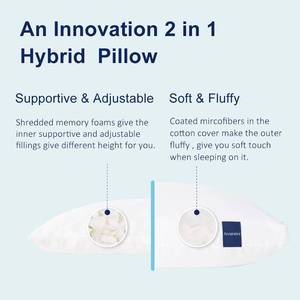lot 5938 image: ACCURATEX Pillows Queen Size Set of 1, Hybrid Shredded Memory Foam PillowAdjustable Loft, Fluffy Down Alternative Fill Removable Cotton Cover, Firm Supportive Pillow for Side Back Sleepers