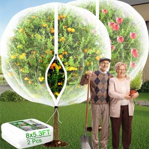 lot 5940 image: Large Fruit Trees Netting Cicadas - 2Pcs 8X5.3FT with Zipper and Drawstring,Bird Mesh Covers for Blueberry Bushes,Garden Apple Pear Peach Orange Tree Fruit Tomato Bug Plant Protection (2, 8X5.3 FT)