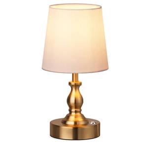 lot 5945 image: PARTPHONER Mini Cordless LED Table Lamp, 5200mAh Rechargeable Battery Operated Lamp, 3-Level Brightness, Touch Dimmable Desk Lamp, Bedside Night Light for Patio Camping Restaurant Home, Antique Brass