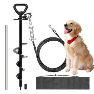 lot 5949 image: tinnmao Heavy Duty Dog Tie Out Stake 15.7 Inch, 360° Swivel Metal Spiral Anchor for Yard Suitable for Small and Medium Dogs-for Outdoor Camping
