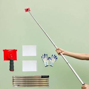 lot 5950 image: Paint Edger Tool for Walls and Ceilings 6 Section Adjustable Extension Pole (35-93) with 2 Refill Pads, Edge Painting Tool for Trim, Corners, and Baseboards