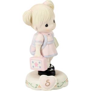 lot 5968 image: Precious Moments 152011 Growing In Grace, Age 5 Girl Bisque Porcelain Figurine Blonde