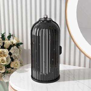 lot 7004 image: GAXmi Makeup Brush Holder with Lid Cosmetic Tools Organizer 360 Rotating Waterproof Dustproof Beauty Brushes Storage for Vanity, Dark Black