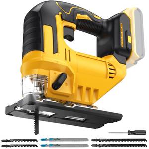 lot 7007 image: Cordless Jig Saw for Dewalt 20v Max Battery, Brushless Orbital Jigsaw, 0°- 45° Bevel Cuts, 3 Orbital Settings with LED Light for Straight Circle Curve Cutting (No Battery)
