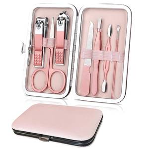 lot 7017 image: WOXVM Premium Manicure Set, 7 in 1 Professional Nail Clippers Scissors Pedicure Kit, Stainless Steel Cuticle Nail Care Tools with Luxurious Travel Case, Portable Manicure Grooming Kit Gift for Women