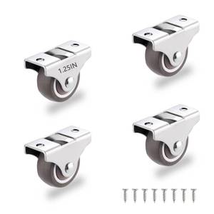 lot 7024 image: 1.25 Inch Mini Rigid Caster Wheels Set of 4, Low Profile Rubber Rolling Wheels with Steel Top Plate, Little Casters Wheels for Furniture, Under Bed Storage Drawers, Load Capacity 148 Lbs,Non Swivel