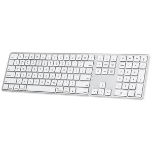 lot 7030 image: OMOTON Bluetooth Keyboard Compatible with Mac, with Numeric Keypad, Rechargeable Wireless Keyboard Compatible with MacBook ProAir, iMac, Mac miniPro Laptop and PC (Silver)