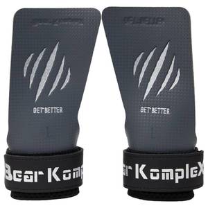 lot 7082 image: Bear KompleX - Premium Hand Grips for Fitness & Gymnastics, No-Slip Pull Up Grips for Weight Lifting, Strength Training & Bar Work, Palm Protection with Padded Wrists, Carbon No-Hole Design - Large