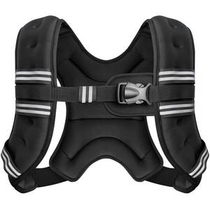 lot 7083 image: Zeerun Weighted Vest, 6lb8lb10lb12lb15lb18lb20lb24lb30lb for Men Women, Reflective Stripe Adjustable Buckle, Comfortable Durable Rucking Vest for Walking Running Strength Training, 8LBS-Black