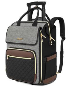 lot 7084 image: Rolling Backpack for Women, Travel Rolling Laptop Backpack with Wheels, Vertical & Horizontal Storage 2 In 1, Flip-Top Design, Water-Resistant Overnight College Underseat Carry on Luggage, Dark Gray