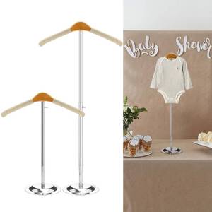 lot 7088 image: Sliner Baby Shower T Shirt Clothes Display Stand Adjustable Clothing Rack Display Flexible Shoulder Stand Portable Clothes Hanger Doll Dress Hanging Rack for Baby Shower Party(height 16-27.9 Inches)