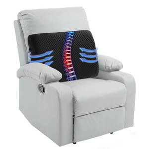 lot 7097 image: HOMBYS Lumbar Support Pillow for Recliner Chair, Memory Foam Back Support Cushion for Elderly,Extra Large Lumbar Support Pillow,Thick Backrest for Home Reading (Black, 20x13.5x5)