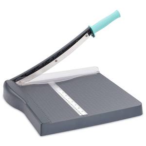 lot 7112 image: Paper Cutter, Paper Slicer with Safety Guard and Blade Lock, 12 Cut Length Guillotine Paper Cutter with 16 Sheet Capacity, Paper Cutters and Trimmers for Cardstock Cardboard (Gray)