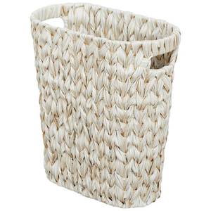 lot 7118 image: Coeusy Wicker Trash Can,Bathroom Trash Can,Waterproof Wicker Waste Basket for Bathroom,Narrow Small Waste Basket for Bedroom,Office, Cream White 5 Gallon