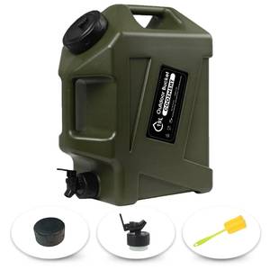 lot 7139 image: COOZMENT 5 Gallon (19L) Portable Water Containers with Spigot, BPA Free Water Jug, Military Green Water Tank, Multifunction Water Storage Containers for Camping Outdoor Hiking,Emergency Storage