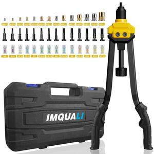 lot 7150 image: IMQUALI Rivet Nut Tool Rivet Nut Kit, 16 Rivnut Tool Kit with 14 Metric & SAE Mandrels Rivet Nut Assortment Kit with 140 Rivet Nuts, Hand Riveters Nutsert Tool Kit with Durable Blow Molded Case