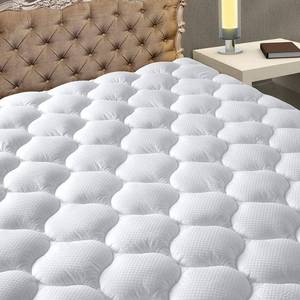 lot 7152 image: MATBEBY Bedding Quilted Fitted Full Mattress Pad Cooling Breathable Fluffy Soft Mattress Pad Stretches up to 21 Inch Deep, Full Size, White, Mattress Topper Mattress Protector