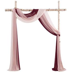 lot 7153 image: Floroom Wedding Arch Draping Fabric 3 Panels 20Ft Chiffon Fabric Drapes Arbor Drapery Wedding Ceremony Reception Swag Decorations (Burgundy Dusty Rose Blush)