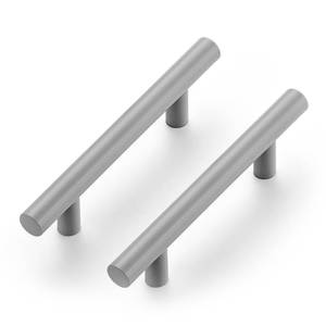 lot 7168 image: Ravinte 24 Pack  5 Inch Cabinet Pulls Grey Stainless Steel Kitchen Drawer Pulls Cabinet Handles 5 InchLength, 3 Inch Hole Center