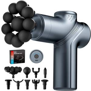 lot 7170 image: LEERCON Massage Gun Deep Tissue, Back Massager for Pain Relief, Silent Mini Muscle Massager with 9 Massages Heads Birthday Gifts for Men Women Dad Him (Blue)