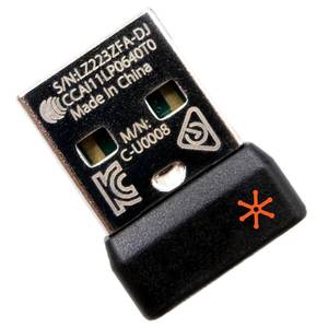 lot 7173 image: USB Dongle Unifying Receiver for Mouse and Keyboard ONLY Compatible with Logitech Product that Have the Unifying Logo (Orange Star, Connects up to 6 Devices, 2.4G Wireless)
