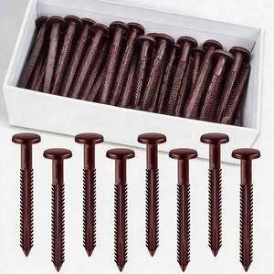 lot 7177 image: 60Pcs 3 Inch Vinyl Shutter Fasteners, Window Shutter Panel Pegs Shutter Screws Lok Pins Plastic Shutter Spike Anchors for Installing Decorative Exterior Wood Aluminum Vinyl Shutter (Burgundy Red)