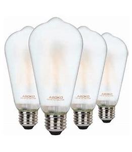 lot 5758 image: ASOKO ST64 Frosted Edison Vintage Light Bulbs, 6W Equivalent 60W 2700K Warm White, Dimmable LED Edison Bulb Antique LED Filament Bulbs 4 Pack