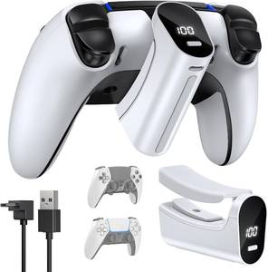 lot 7185 image: LED Display YUANHOT 7400mWh Rechargeable Battery Pack for PS5 and P5S Edge Controller, Battery Extender for PlayStation 5 and PlayStation Elite Controller, Play and Charge Kit for ps5 Accessories